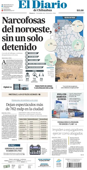 Cover of El Diario de Chihuahua