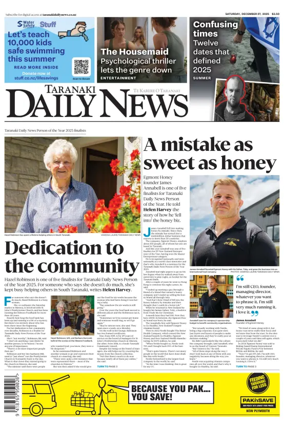 Cover of Taranaki Daily News