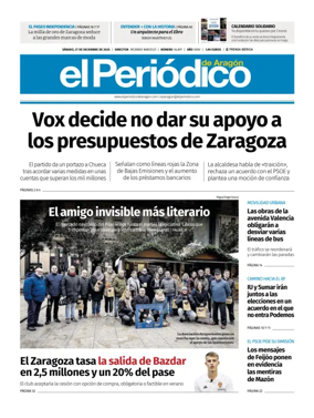 Cover of El Periódico Aragón
