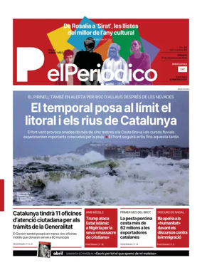 Cover of El Periódico de Catalunya (Català)