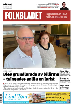 Cover of Folkbladet Vasterbotten