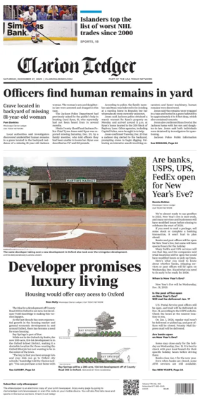 Cover of Clarion Ledger