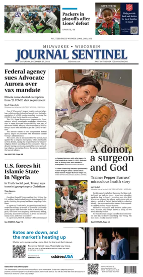 Cover of Milwaukee Journal Sentinel