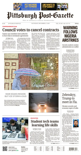Cover of Pittsburgh Post-Gazette