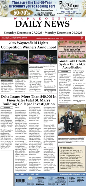 Cover of Wapakoneta Daily News