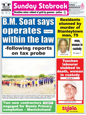 Cover of Stabroek News Sunday