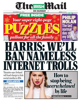 Cover of The Irish Mail on Sunday