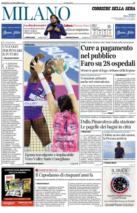 Cover of Corriere della Sera (Milano)