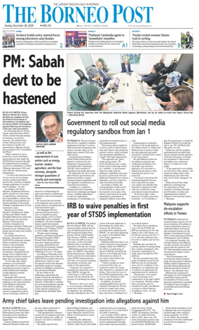 Cover of The Borneo Post (Sabah)