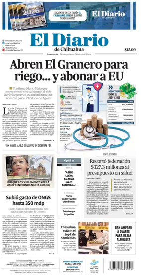 Cover of El Diario de Chihuahua