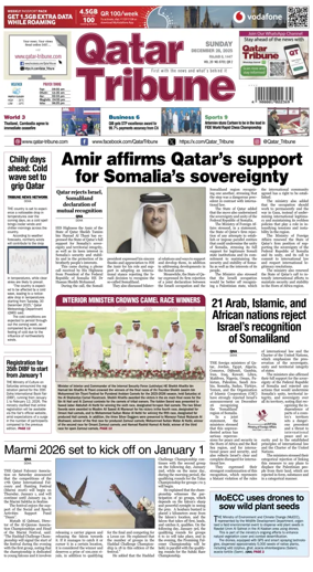 Cover of Qatar Tribune