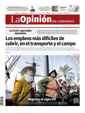 Cover of La Opinion de Murcia (Cartagena)