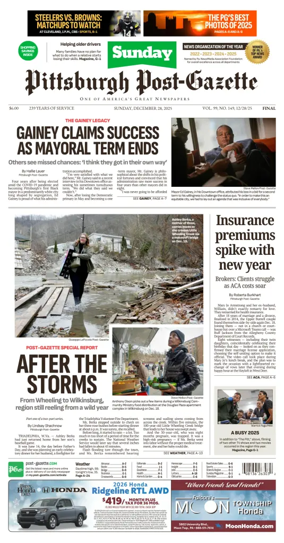 Cover of Pittsburgh Post-Gazette