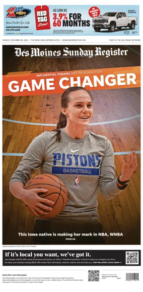 Cover of The Des Moines Register