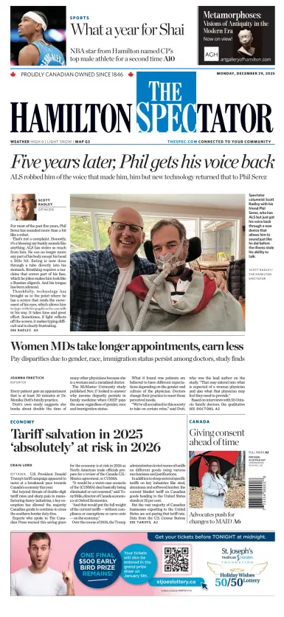 Cover of The Hamilton Spectator