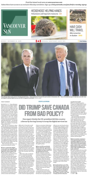Cover of Vancouver Sun