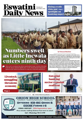Cover of Eswatini Daily News
