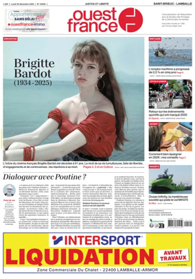 Cover of Ouest-France (Saint-Brieuc Lamballe)