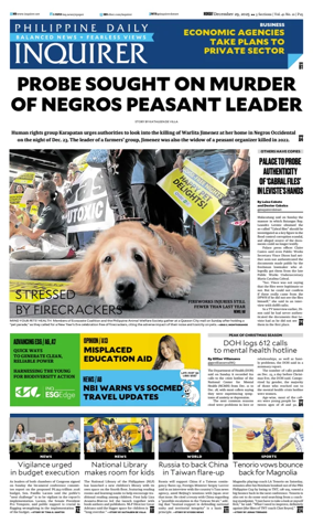 Cover of Philippine Daily Inquirer