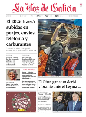 Cover of La Voz de Galicia (Santiago)