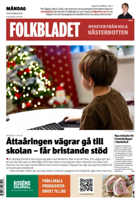 Cover of Folkbladet Vasterbotten