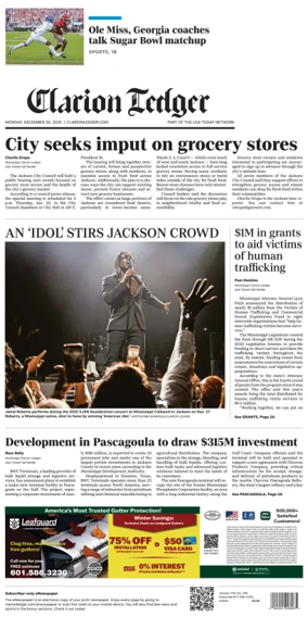 Cover of Clarion Ledger