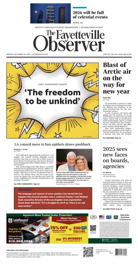 Cover of The Fayetteville Observer