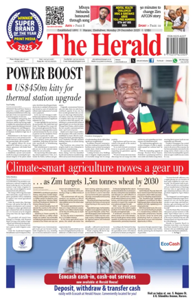 Cover of The Herald (Zimbabwe)