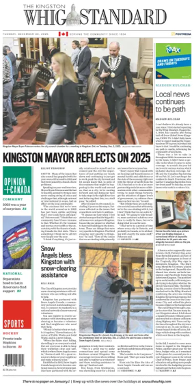 Cover of Kingston Whig-Standard