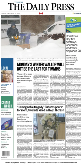 Cover of The Daily Press (Timmins)