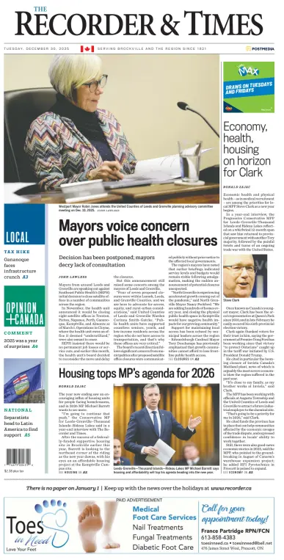 Cover of The Recorder & Times (Brockville)