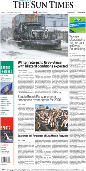 Cover of The Sun Times (Owen Sound)