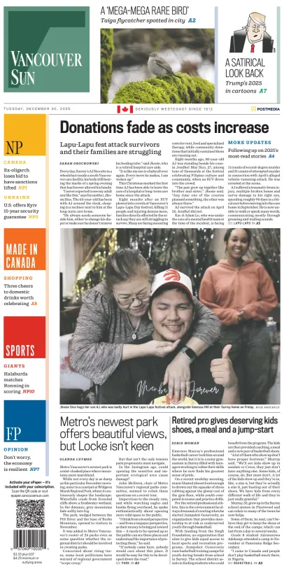 Cover of Vancouver Sun