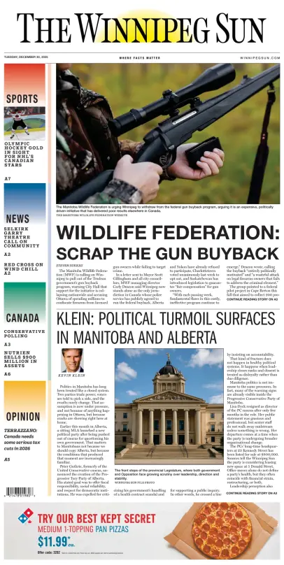 Cover of Winnipeg Sun