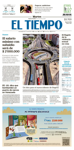 Cover of El Tiempo (Bogota)