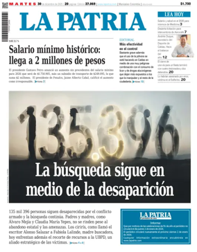 Cover of La Patria (Colombia)