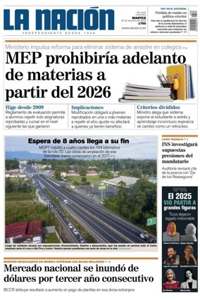 Cover of La Nacion (Costa Rica)