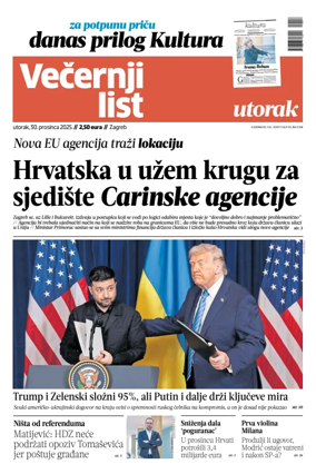 Cover of Vecernji list - Zagreb