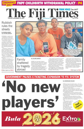 Cover of The Fiji Times