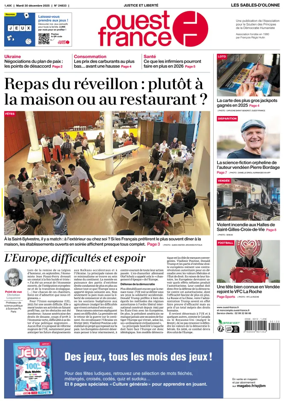 Cover of Ouest France (Les Sables-d'Olonne)