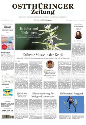 Cover of Ostthuringer Zeitung (Saale-Holzland-Kreis)