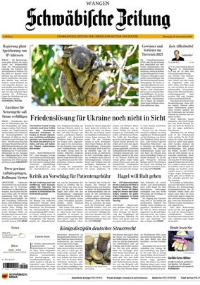 Cover of Schwaebische Zeitung (Wangen)