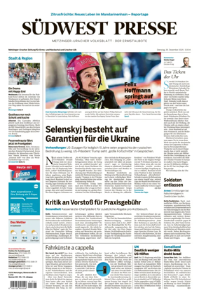 Cover of Sudwest Presse - Metzinger Uracher Volksblatt - Der Ermstalbote