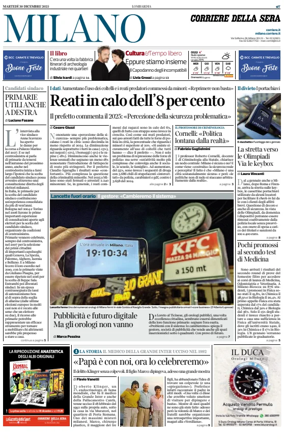 Cover of Corriere della Sera (Milano)