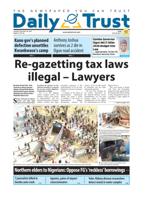 Cover of Daily Trust