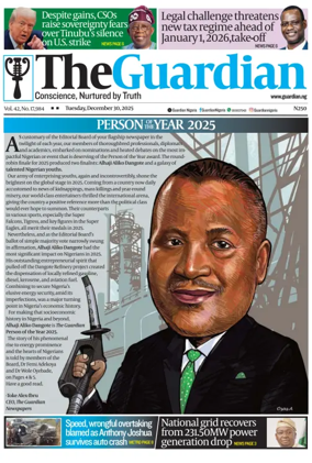 Cover of The Guardian Nigeria