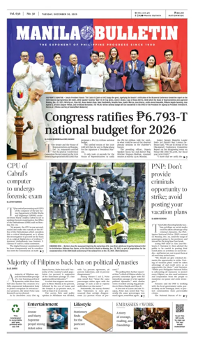 Cover of Manila Bulletin