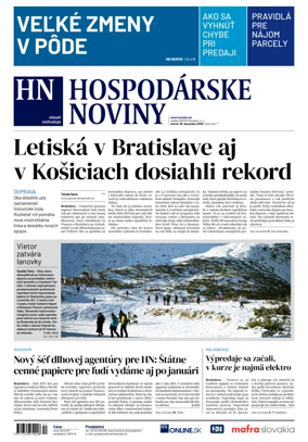 Cover of Hospodarske noviny