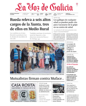 Cover of La Voz de Galicia (Pontevedra)