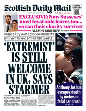 Cover of Scottish Daily Mail